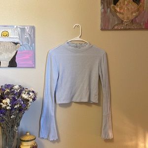 Tiffany Blue Turtleneck Crop Top